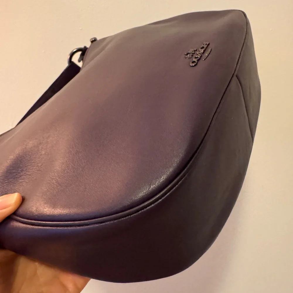 Coach Purple Hobo Nomad Leather Women's Bag - Picture 2 of 3